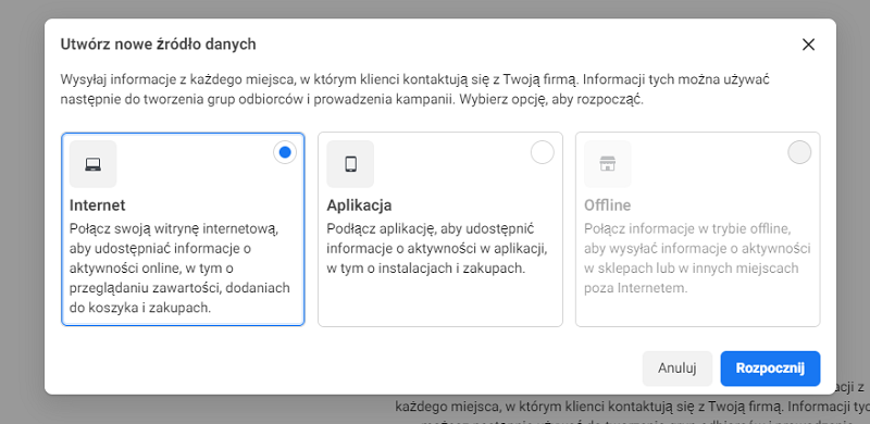 Krok 1 Utwórz nowe źródło danych