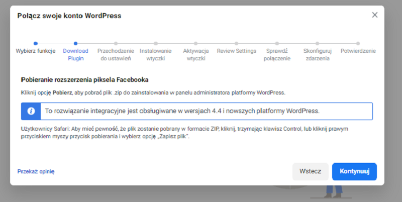 Krok 3: Połącz swoje konto WordPress - pobieranie pluginu (wtyczki)