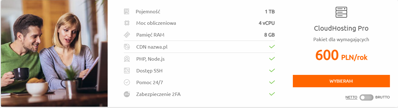 Oferta hostingu CloudHosting Pro w nazwa.pl na rok 2025